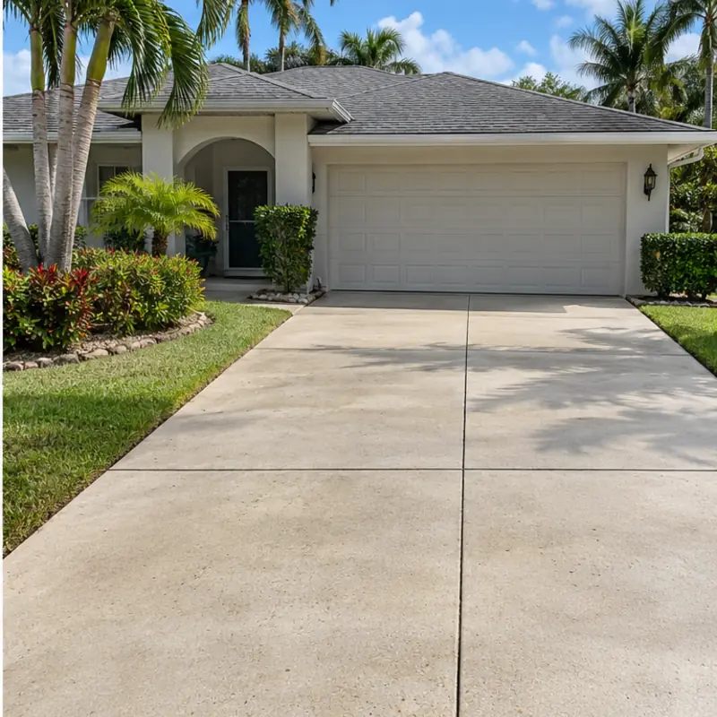 After cleaning: before and after photos of a Bayshore Gardens ranch home and driveway