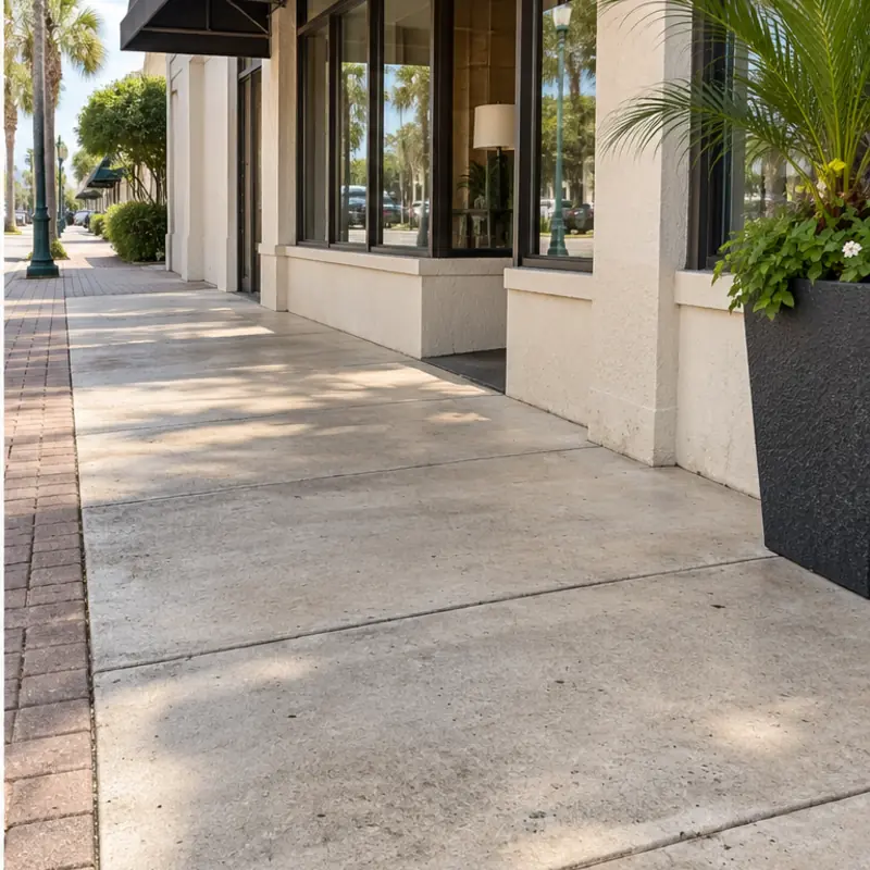 After cleaning: before and after photos of a Downtown Bradenton sidewalk and storefront
