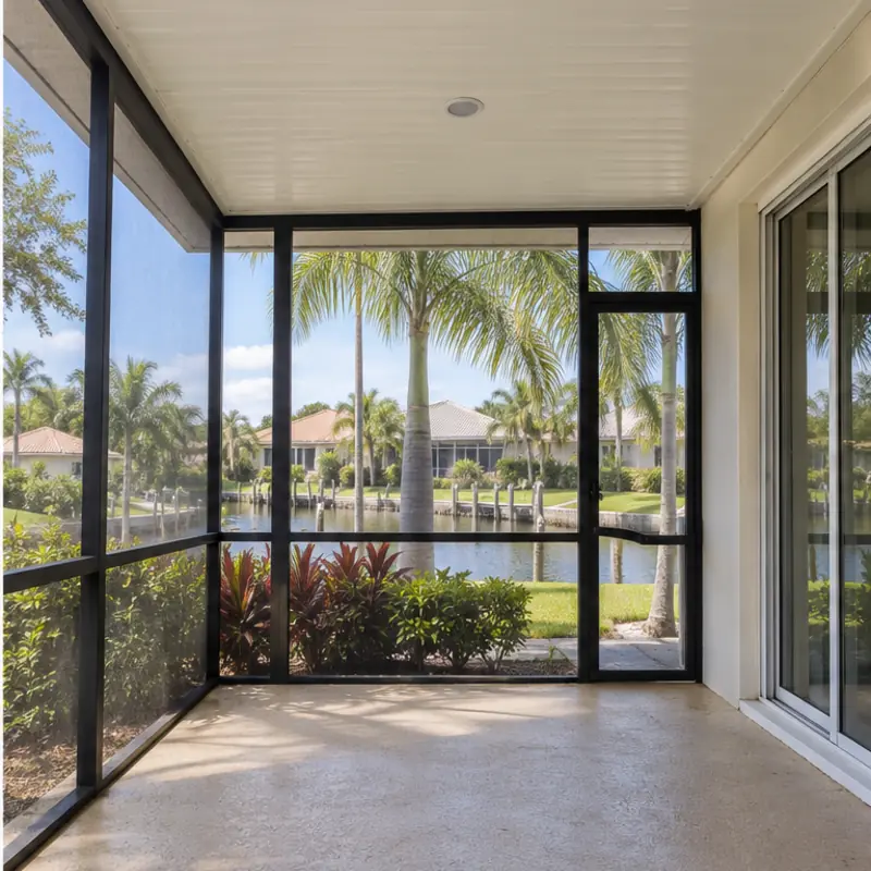 After cleaning: before and after photos of lanai ceilings and screens