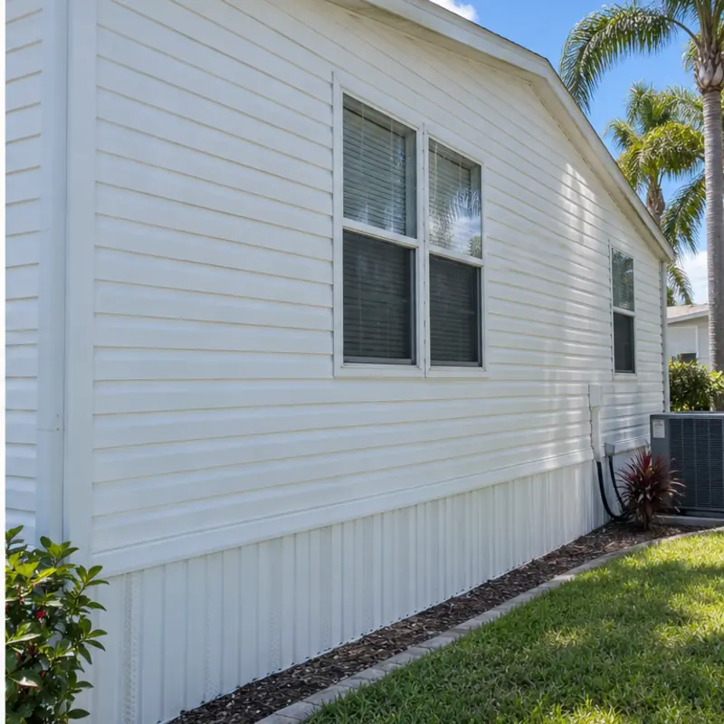 After cleaning: before and after photos of a recent mobile home wash