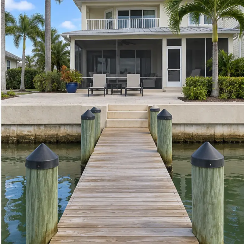 After cleaning: before and after photos of a Palma Sola dock and bayfront home