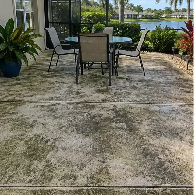 Before cleaning: before and after photos of cleaned patios