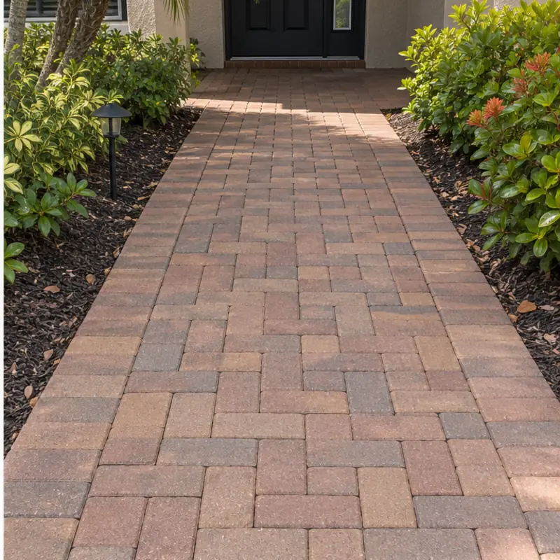After cleaning: before and after photos of cleaned pavers