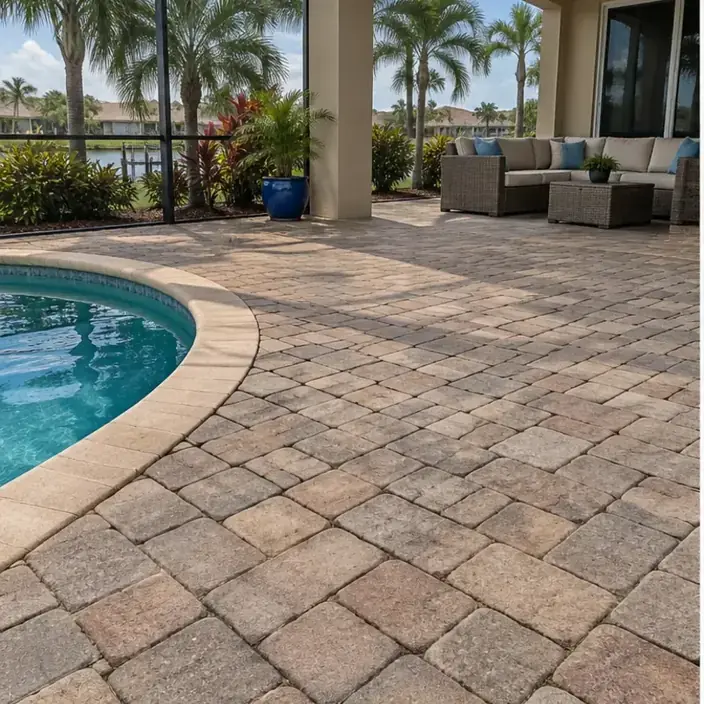 Before cleaning: before and after photos of refilled paver joints