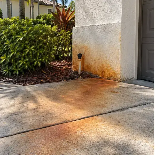 Before cleaning: before and after photos of rust stain removal