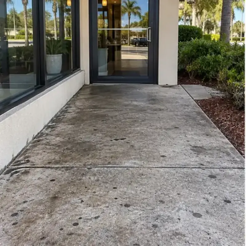 Before cleaning: before and after photos of storefront sidewalks