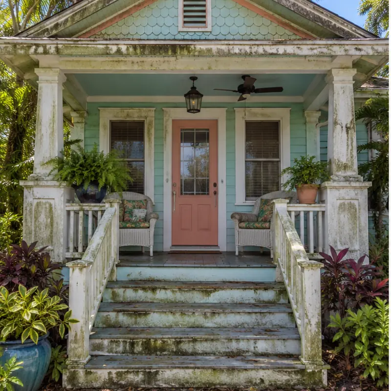 Before cleaning: before and after photos of a Village of the Arts bungalow porch